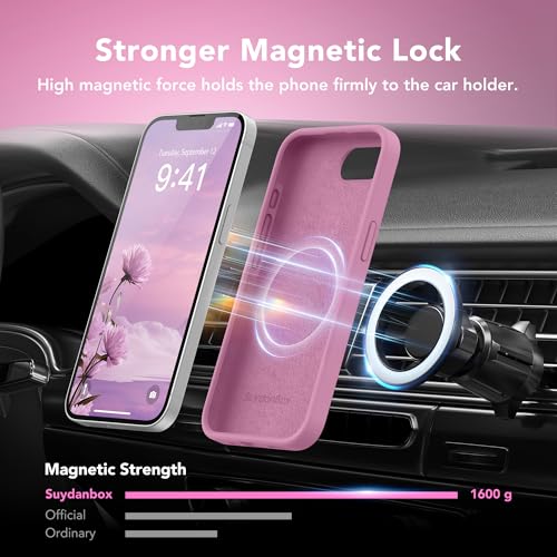 Image of Magnetic for iPhone 17e /iPhone 16e Case, Compatible with MagSafe, [Soft Anti-Scratch Microfiber Lining] Slim Silicone Shockproof Protective Phone Case for iPhone 17e /16e 6.1 inch, Blackcurrant