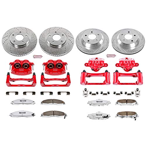 Power Stop Kc1548-26 Z26 Street Warrior Front And Rear Caliper Kit-Drilled/Slotted Brake Rotors, Carbon-Fiber Ceramic Brake Pads, Calipers #TOP7