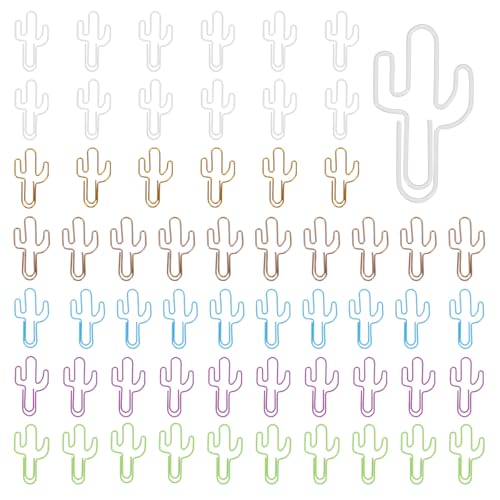 Trombones cactus PATIKIL en métal multicolore pour trier vos documents de bureau