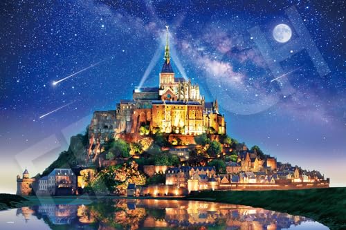エポック社(EPOCH) 1000ピース ジグソーパズル 海外風景 星降るモン・サン・ミシェル-フランス (50×75cm) 11-617s のり付き ヘラ付き 点数券付き