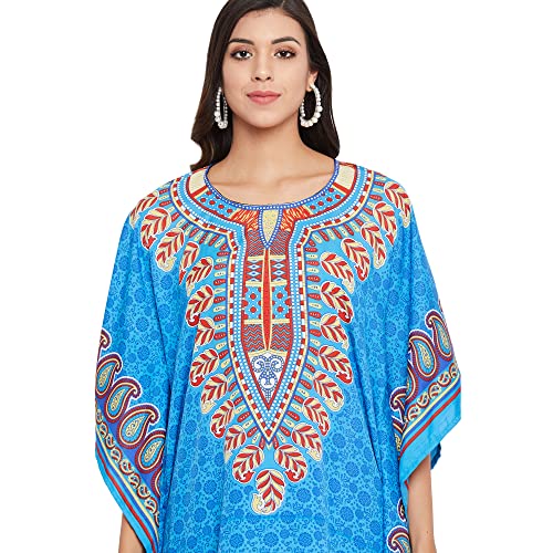Image of Oussum Women Polyester Casual Long Plus Size Beach Caftan Cover Up Maxi Dress 1X-3X Summer Kaftan Dresses for Women