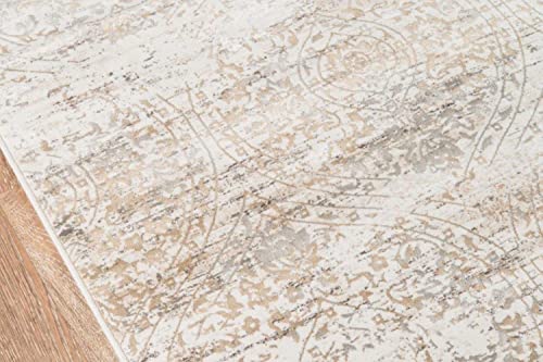 Momeni Rugs Juliet Collection Area Rug, 2'3" X 7'6" Runner, Ivory #TOP1