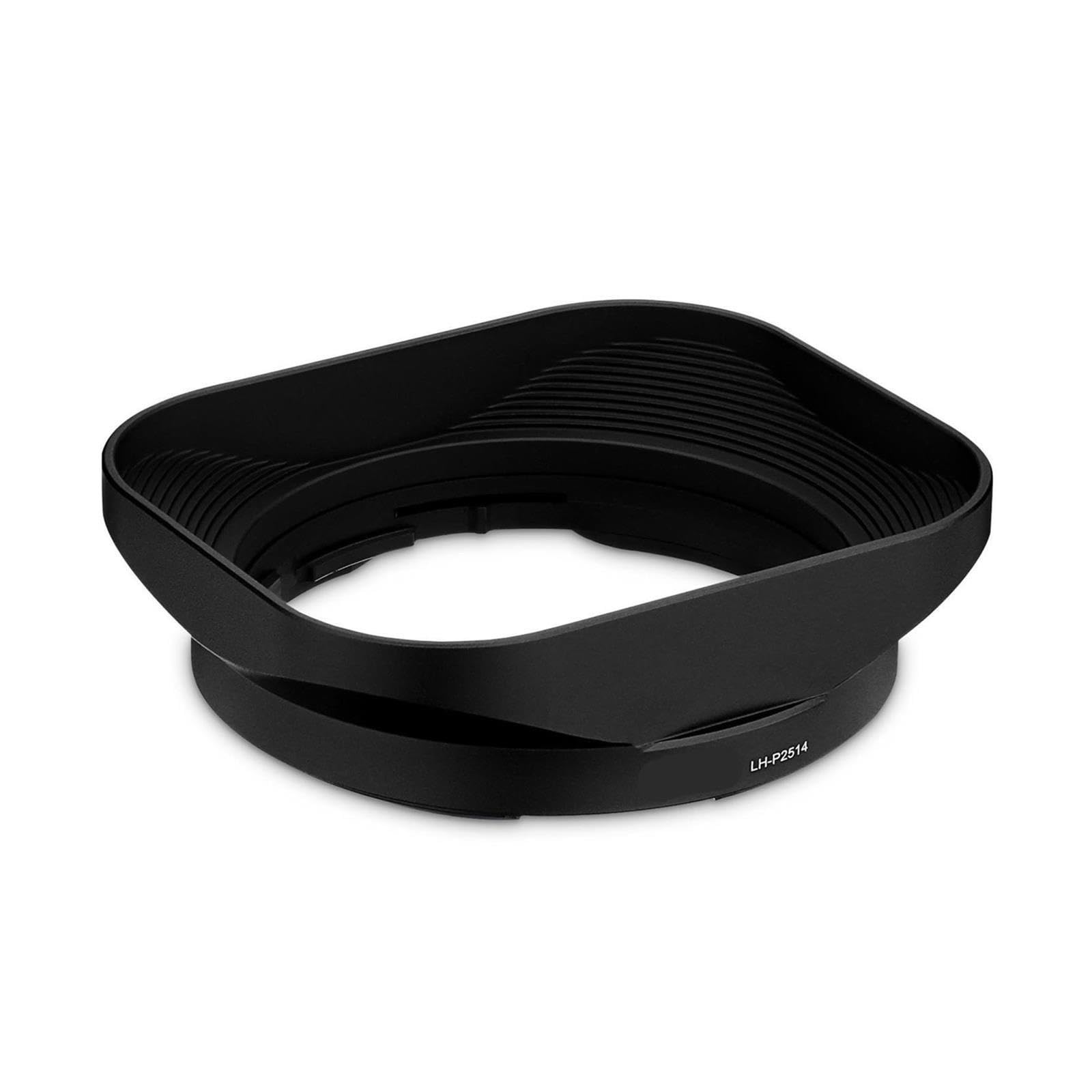 Parasol Cuadrado de Metal for Lente LH-P2514, Compatible con Panasonic, Lente ASPH DG25 25MM F1.4 II H-X025(Lens Hood)