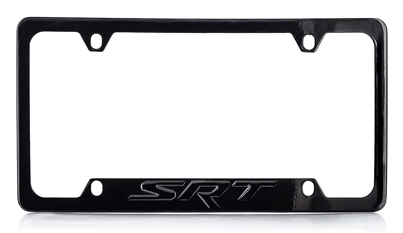 Amazon.com: Dodge SRT Black Solid Metal License Plate Frame Tag