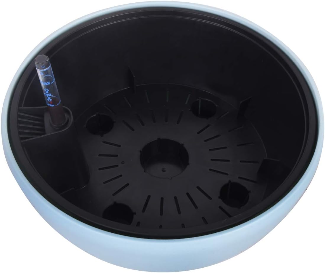 Vencer 11 Inch Plastic Round Self Watering Planter,Water Indicator,Modern Decorative Planter Pot for All House Plants Flowers, Herbs, Vegetables, Tropical,Ice Blue,VF-048B