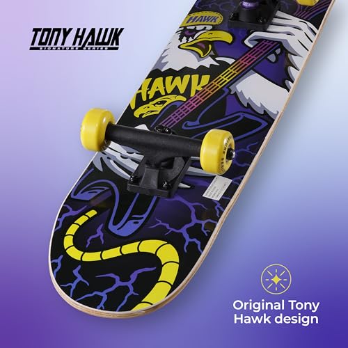 Image of Tony Hawk 31 inch Skateboard - Signature Series 1 Skateboard with Pro Trucks, Full Grip Tape, 9-Ply Maple Deck, Ideal for All Experience Levels