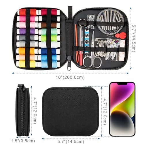 Image of Sewing Kit Basic for Adults, 87 Pcs Sewing Kit with Needle and Thread, Sewing Supplies Portable Travel Emergency Repair Kit for Beginners Home DIY, Gift for Mom and Grandma OKOMER