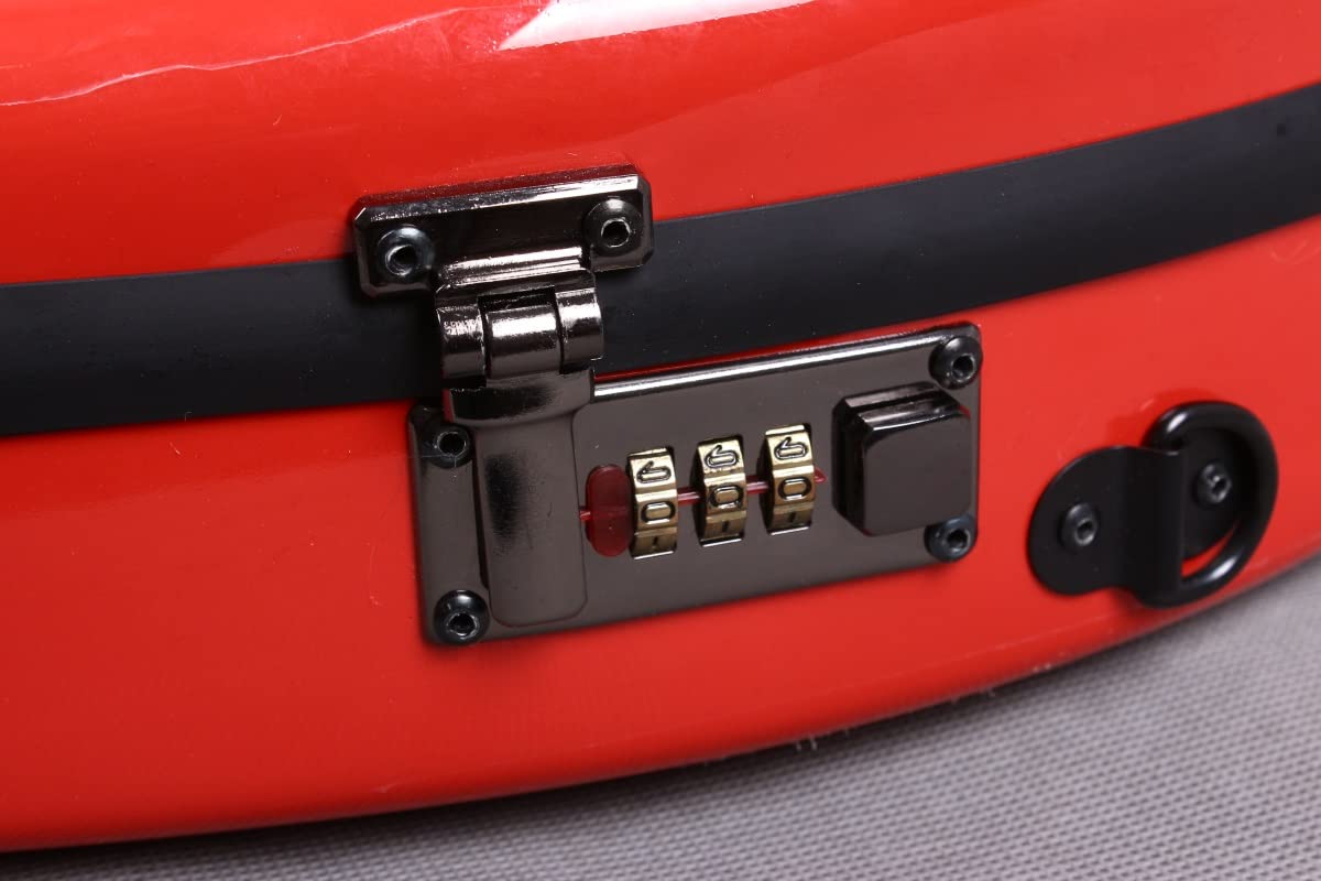 Vetimobato Hard Shell Violin Case 4/4 Full Size Carbon Fiber Violin Case with Back Strap & 2 Bow holder Violin Box ca. 1.8kg Strong light Case (Red)