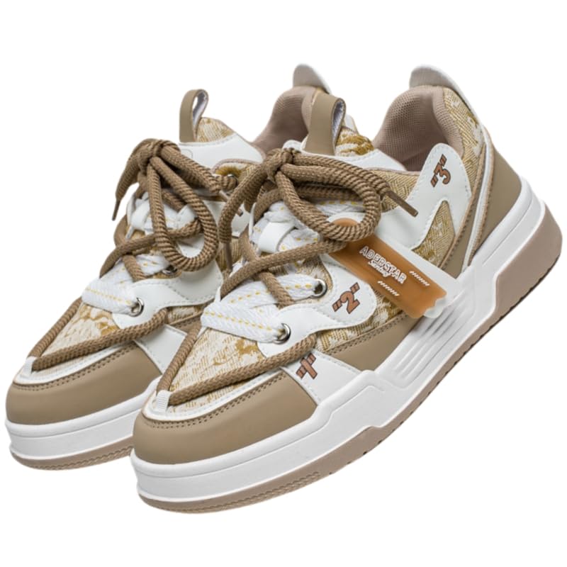 Preppy Sports Sneakers - All-Season Low Top Lace-Up Shoes with Faux Upper, Fabric Inner & PVC Sole for Running, Casual Outdoor Activities - Comfortable & Durable Skateboarding Footwear