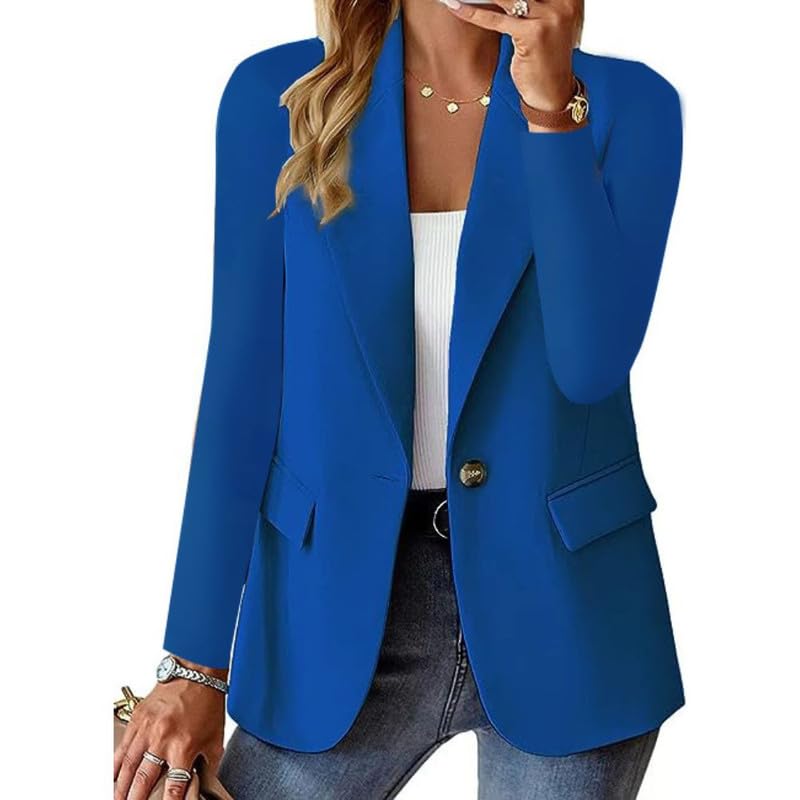 Women's Solid Color Long Sleeve Blazer Jacket Versatile Lightweight Layer for Office and Outfits-image-37