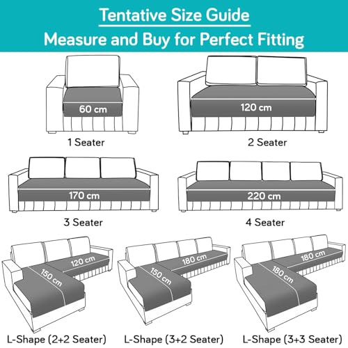 Image of HOKIPO Quilted Sofa Cover Mats for 1 /2 /3 Seater Sofa and L Shape. Make Your Own Sofa Cover Set, Mat Length 90(D) x 120(L) cm, Teal (NEW-IN-720-TEAL)