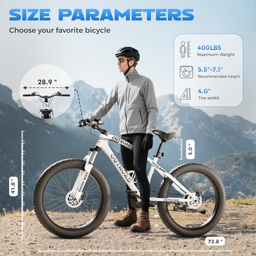 Incbruce 26 Inch Fat Tire Mountain Bike