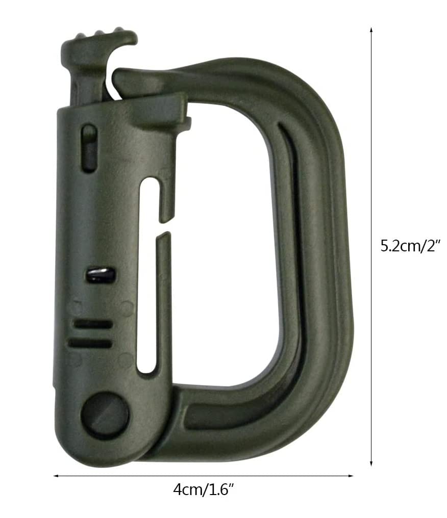 HOUSON Set Di 12 Moschettoni A Forma Di D In Plastica Colore Verde