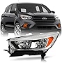ACANII - For [Halogen w/o LED DRL Model] 2018-2019 Ford Escape Factory Style Chrome Headlight Headlamp Left Driver Side