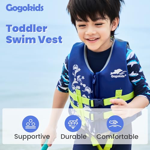 image for Gogokids Toddler Swim Vest, Kids Floaties – Boys & Girls Buoyancy Ja