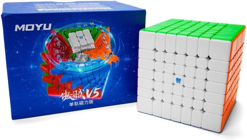 - MoYu AoFu 7x7 V5 Single-Track Magnetic Speed Cube | 144 Outer Track Magnets, Lightweight 143g & Compact 62mm Design | Matte Stickerless 7x7x7 Flagship Puzzle