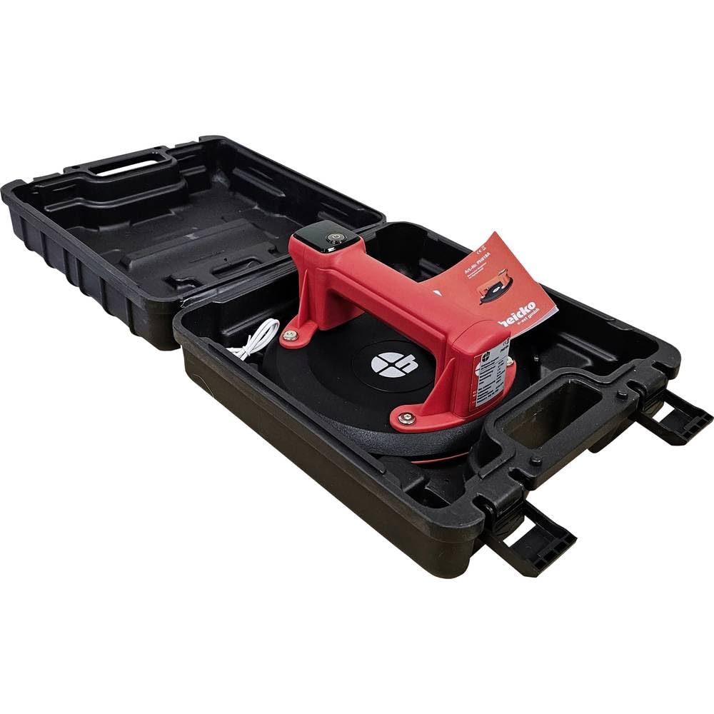 heicko Elektrischer Saugheber 150 kg – inkl. Transportkoffer | 1-Kopf Vakuumheber Ø 197 mm mit automatischer Nachpumpfunktion – inkl. USB-C Ladekabel