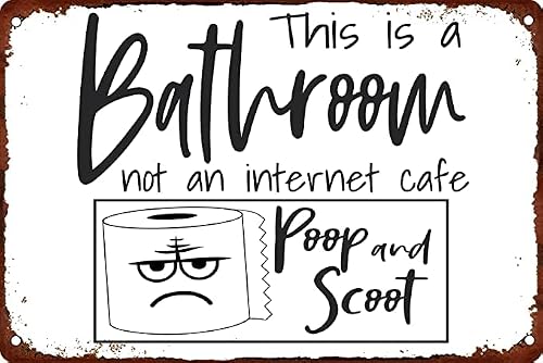 SMAZDFXX This is a Bathrooman Internet Cafe Weatherproof Aluminum Metal Tin Sign Custom Personalized Wall Decorations Home Sign 8"x12"