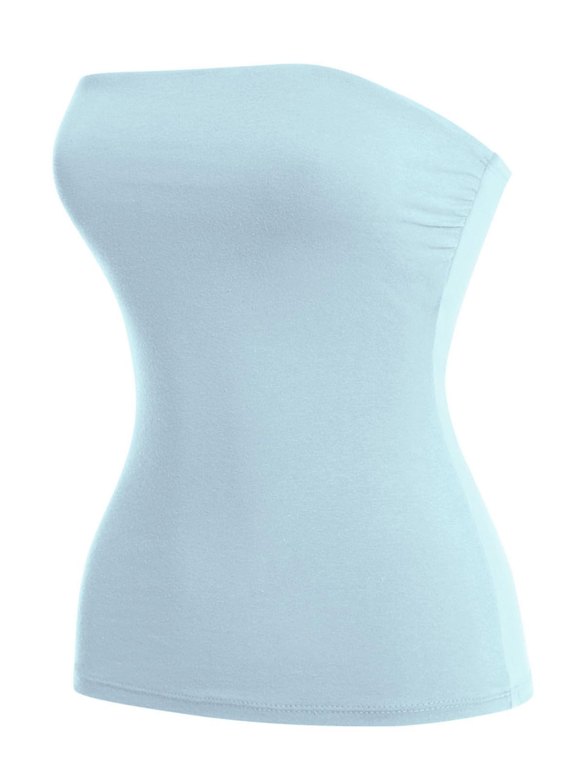MixMatchy Women's Stretchy Strapless Tube Top Y2K Bandeau Top