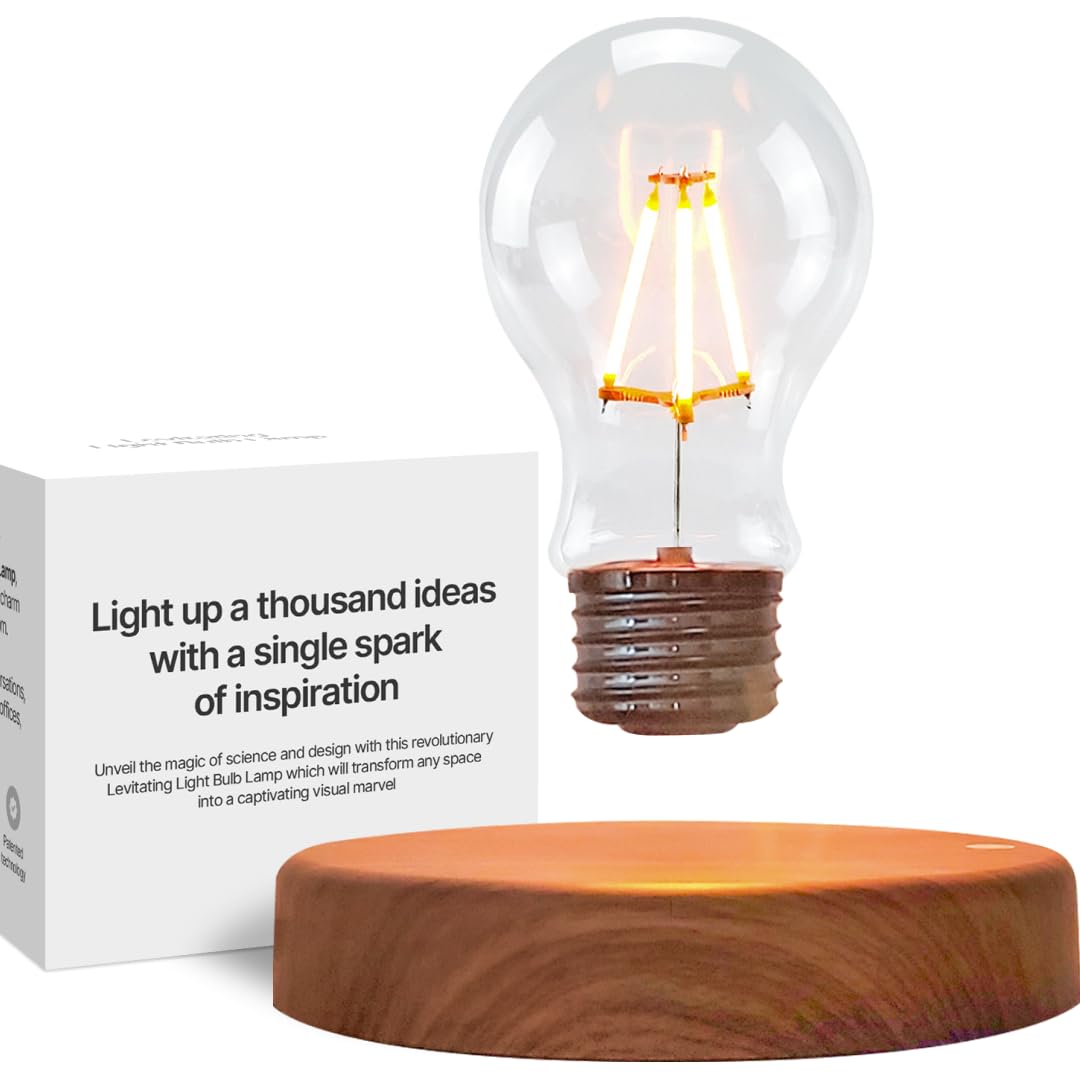 Levitating Light Bulb Lamp Unique Gift Magnetic Floating LED Bulb Night Light for Home & Office