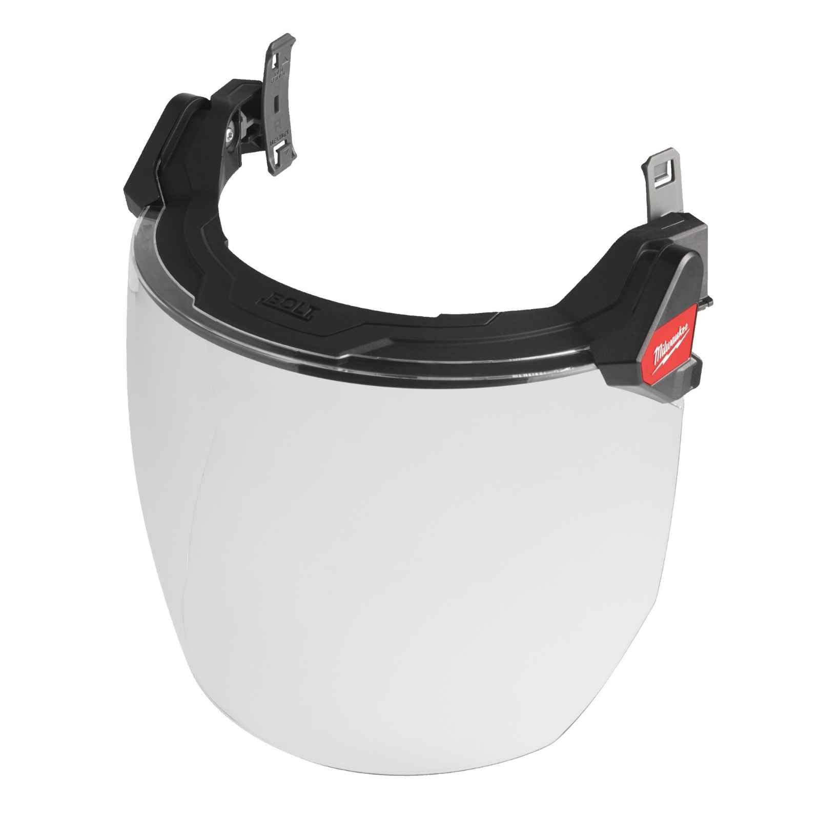 Milwaukee BOLT(TM) - Visera completa universal, nivel K EN166, visera para casco, protección facial, antivaho, color: transparente