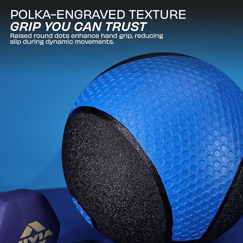 Image of Nivia Pro Medicine Ball for Strength Training, Core Workouts, Endurance Training, Non-Slip Surface, Weight Ball for Crossfit (Dark Blue, 3 KG)