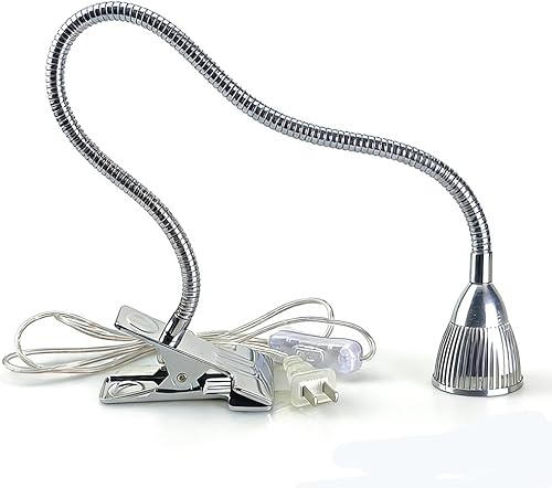 Miniatura 2 de QUANS Clip de abrazadera blanco cálido de 5 W, 5 x 1 W, 19 pulgadas, cuello de cisne flexible, de alta potencia, LED, mesa de escritorio, costura,