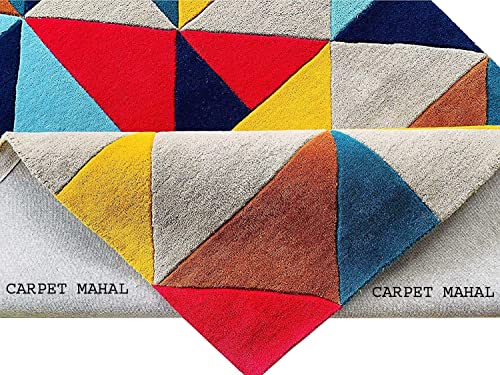 Image of Carpet Mahal Export Quality Tuffted Pure Woollen Carpet for Living Room Bedroom Size 4 x 6 feet (120X180 Cm) Color-Multi
