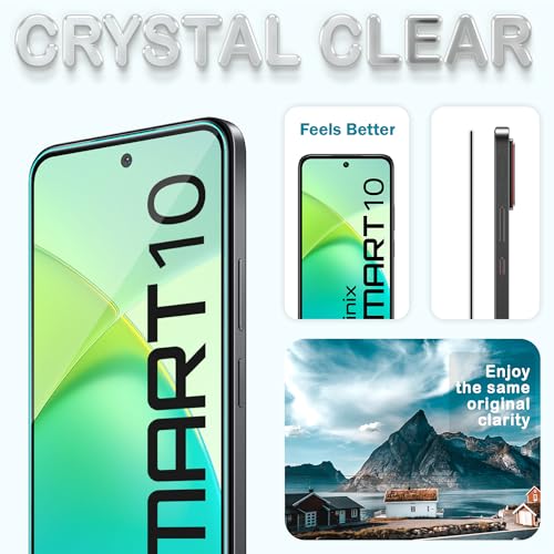Image of ArmourPro Military Grade Gorilla Tempered Glass Screen Protector Compatible For Infinix Smart 10 5G (6.67 Inch) With Easy Installation Kit| Edge To Edge Coverage |Black