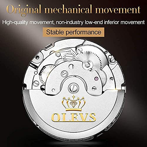 Image of OLEVS Automatic Mens Watch Self Winding Stainless Steel Gold Watch for Men