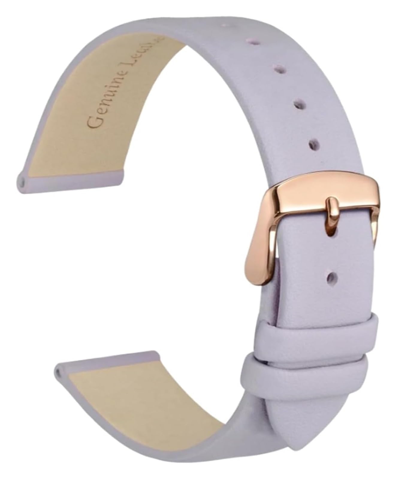 Bracelet de montre en cuir rose violet 16mm ultra mince chic - 6