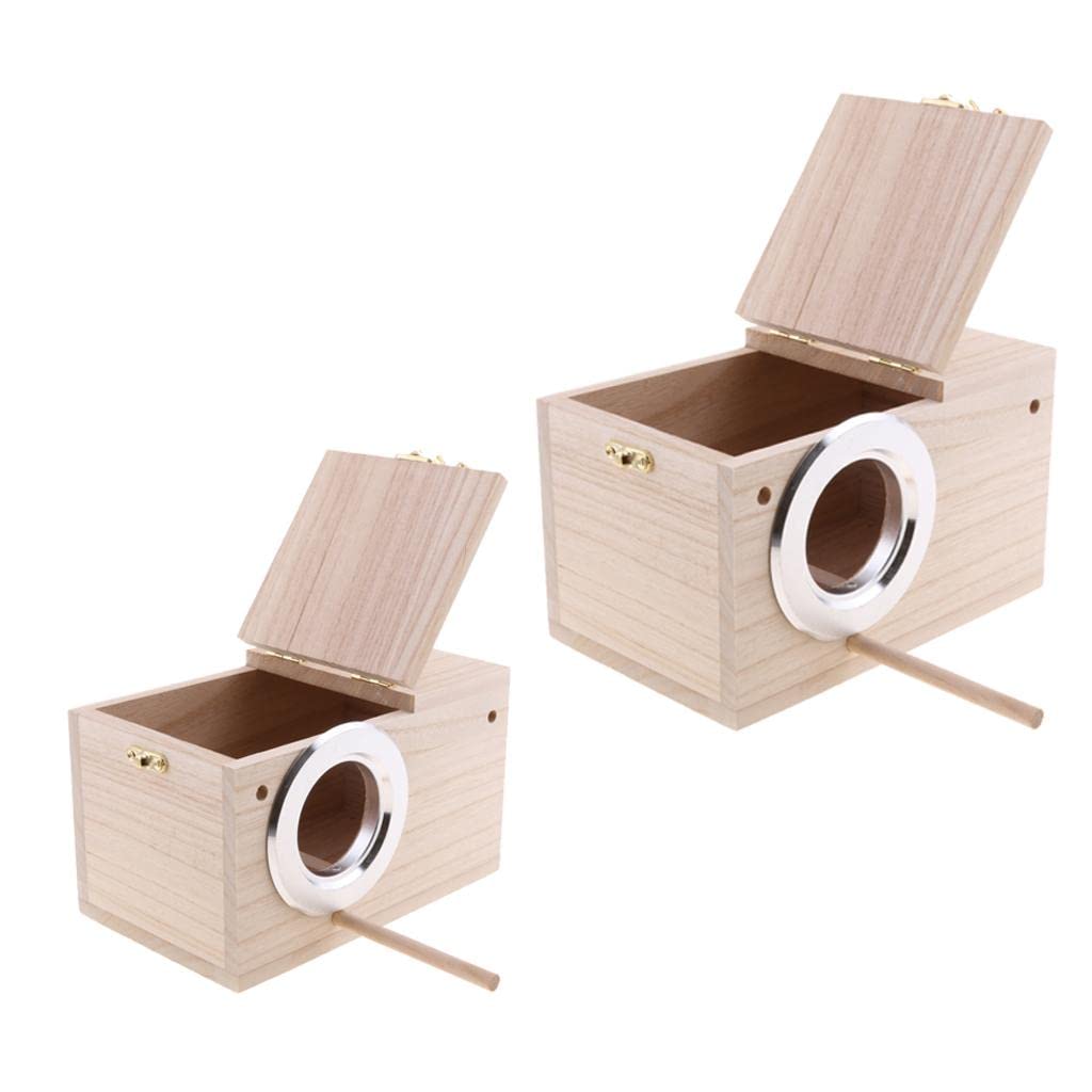 Wildvogel-Nistkasten aus Holz, Nistkasten, Futterstation für Gartenvögel, Größe M und XL, 2 Stück