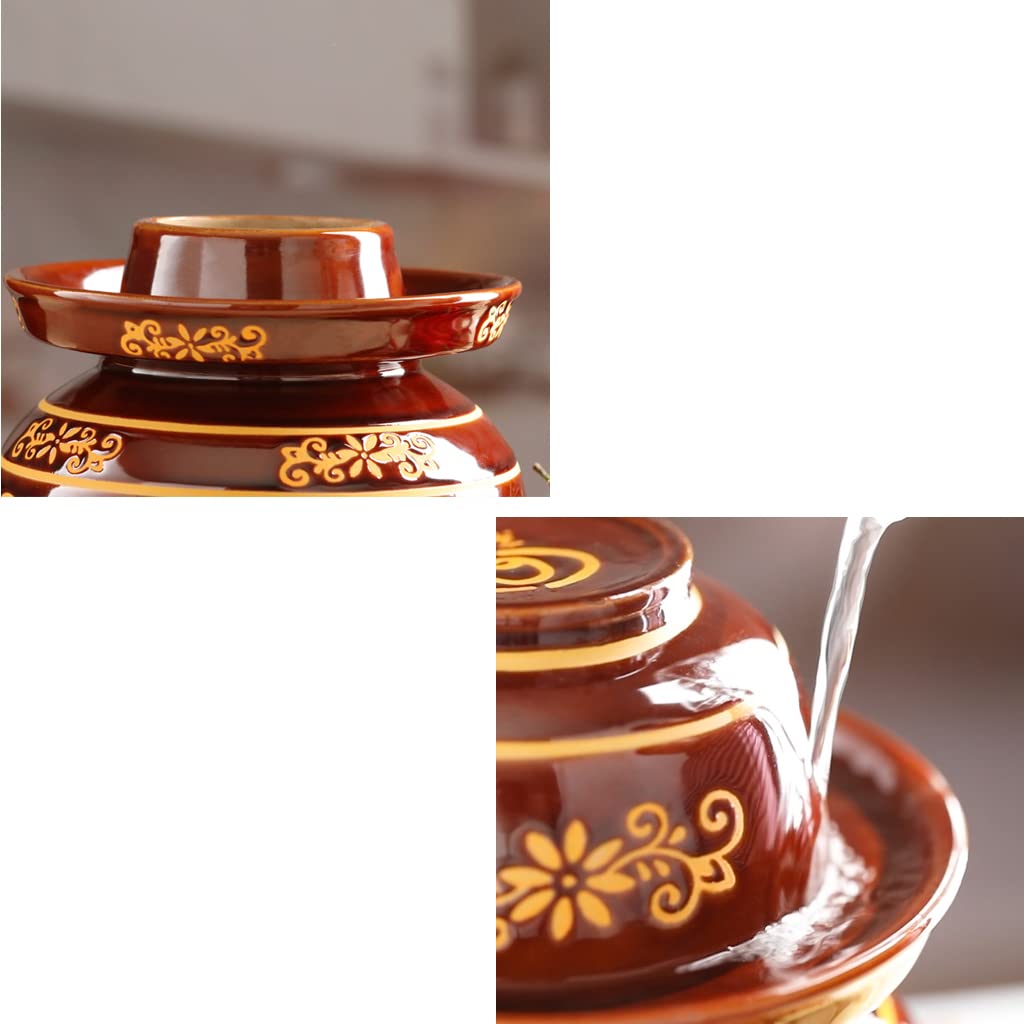 vasetti per fermentazione, Vaso in ceramica tradizionale cinese China Fu con coperchio, kit di fe(5KG)