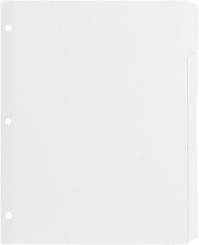 Tienda Basics Separador de carpetas de 8 pestañas, separadores de etiqueta blanca con fácil despegar, 1 paquete