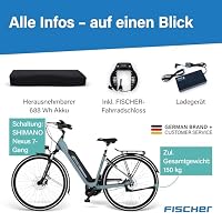 Fischer E-Bike City CITA 2404 Active, Elektrofahrrad für Damen und Herren, RH 43, 688Wh, Mittelmotor 65 Nm, 36 V Akku – Ansicht 7