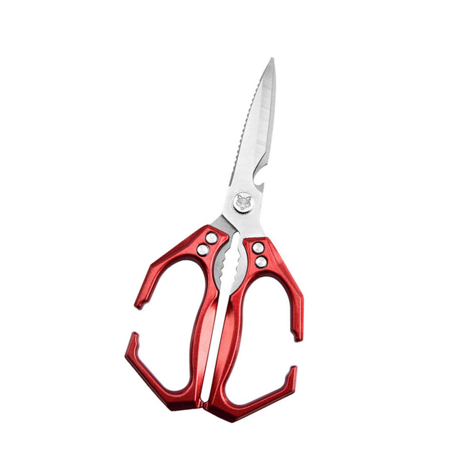 Tsophreniq Kitchen Scissors for Bone Fish Vegetables Nonslip Ergonomic Handle Aluminum Alloy Safe Locking Mechanism Shears Multifunctional Chicken Bone Scissors Fish Scale Remover Vegetable Cutter