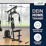 ArtSport Kraftstation Profi Gym 2000 mit Curling-Stange, Butterflystange & Bizepsseilzug, gepolstert, stabil & platzsparend, Fitnessstation Zuhause - 6