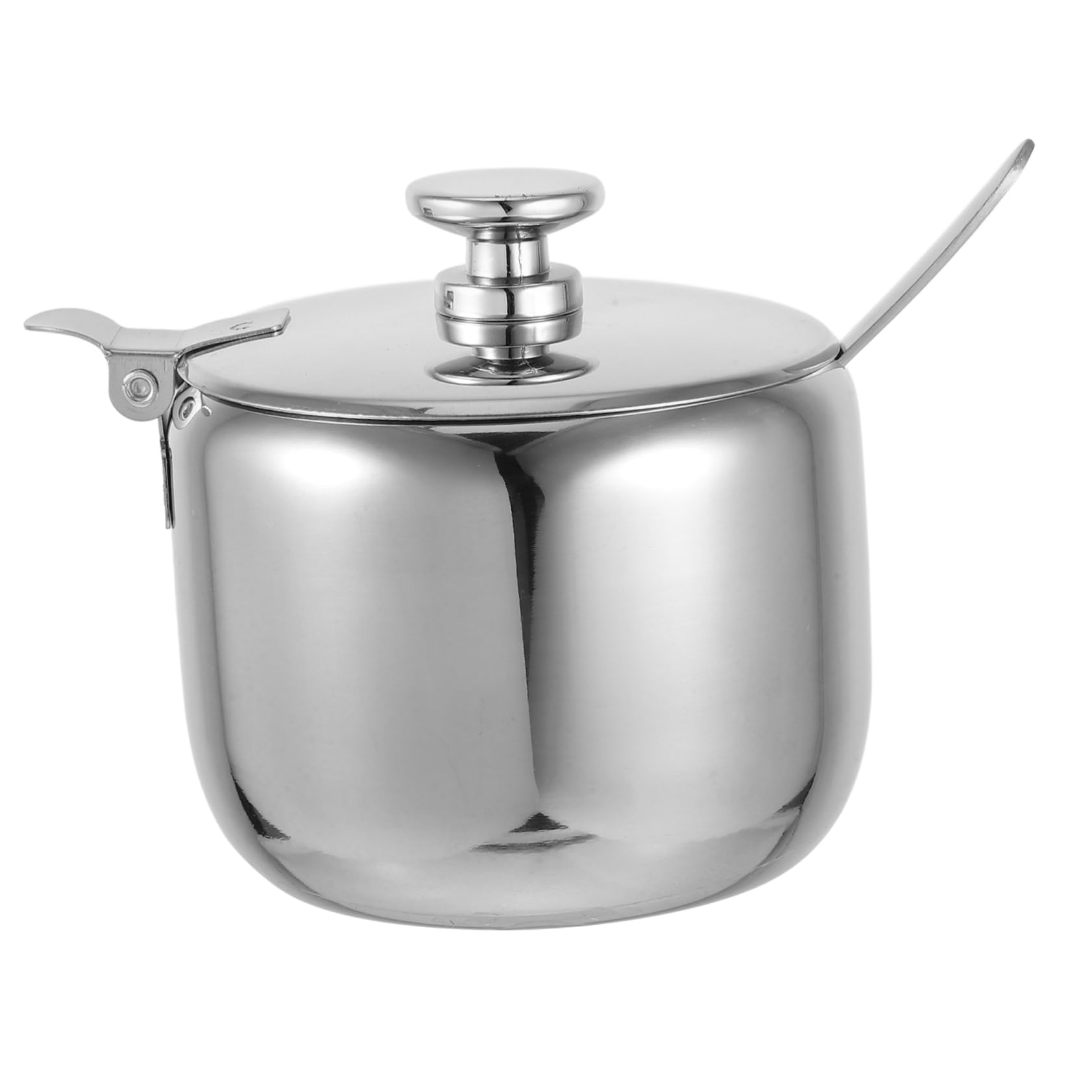 Cabilock Multi-use Stainless Steel Sugar Jar Seasoning Box Lid and Spoon 250ml Sleek Kitchen Storage