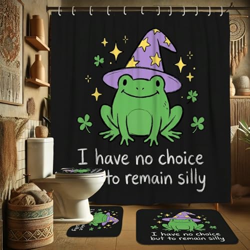 Rideau de douche amphibien Halloween polyester vert 183x183 cm - 4