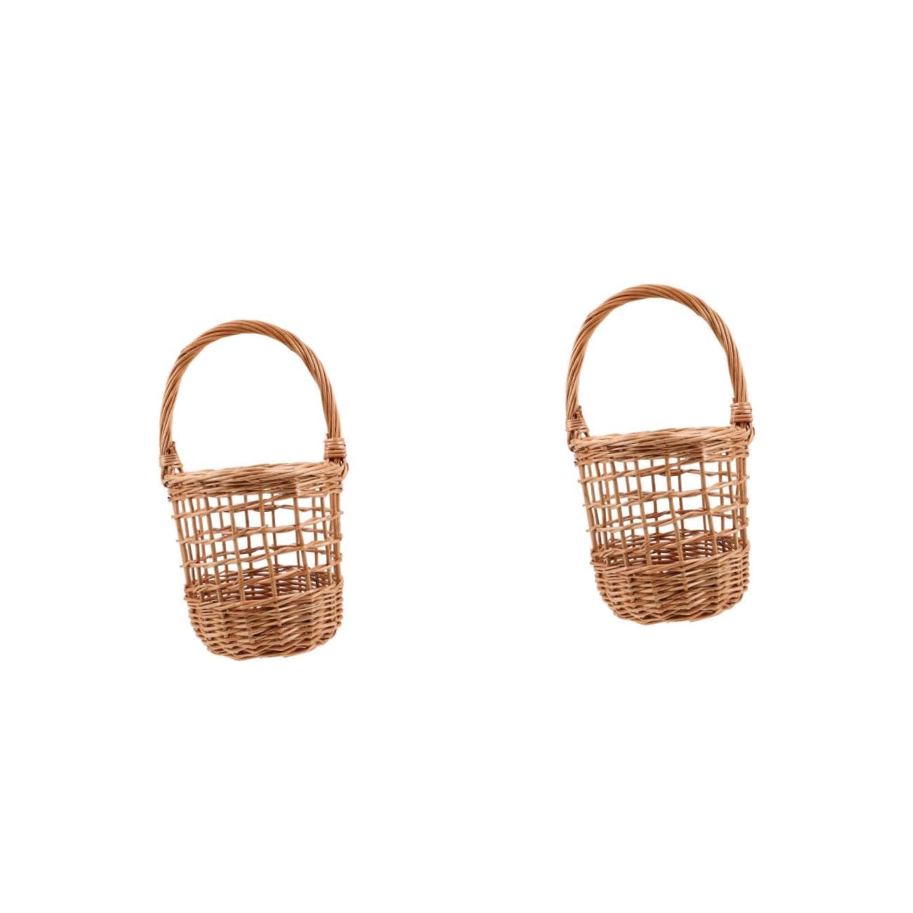 Cesta de almacenamiento de mimbre PRETYZOOM decorativa para estanterías de salón y baño