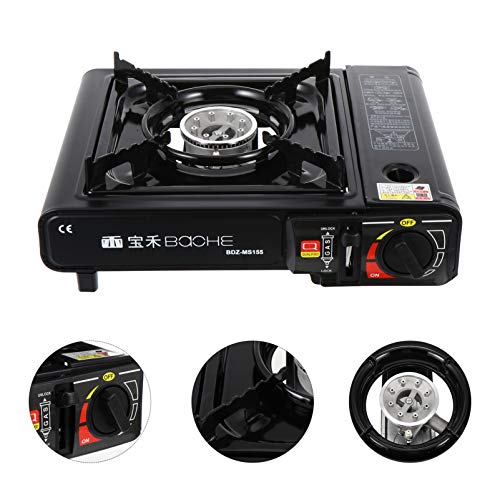 Hemoton Queimador de Fogão a Gás Butano Portátil Camping à Prova de Vento Cozinhando Queimador de Ch