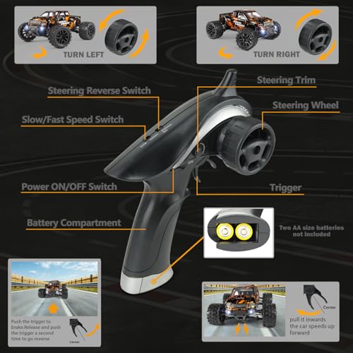 HAIBOXING Ferngesteuertes Auto 4WD RC Auto 36 km/h Hochgeschwindigkeits 1/18 Monstertruck 2.4GHz All Terrain Wasserdicht Rennauto Geländewagen, Crawler Spielzeug Geschenk für Kinder Erwachsene