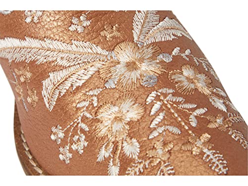 Image of Dingo Womens Primrose Floral Embroidered Snip Toe Casual Boots Ankle Mid Heel 2-3 inch