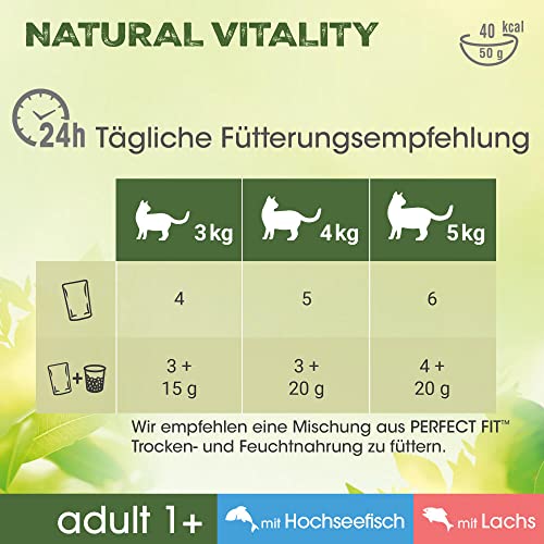 PERFECT FIT Adult 1+ Premium Katzenfutter nass - 36x50g Portionsbeutel - mit Hochseefisch und Lachs - Nassfutter für Katzen - ohne Getreide