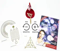Kit Pendulo para Radiestesia e Radiônica Dourado