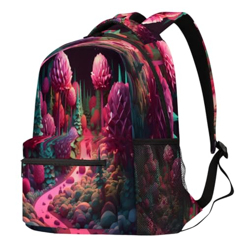 Sac à dos d'école arbre forestier pour ordinateur portable fille et garçon