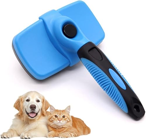 AMIAO Self-Cleaning Pet Deshedding Brush (Suitable for Dogs & Cats) – A Gentle D