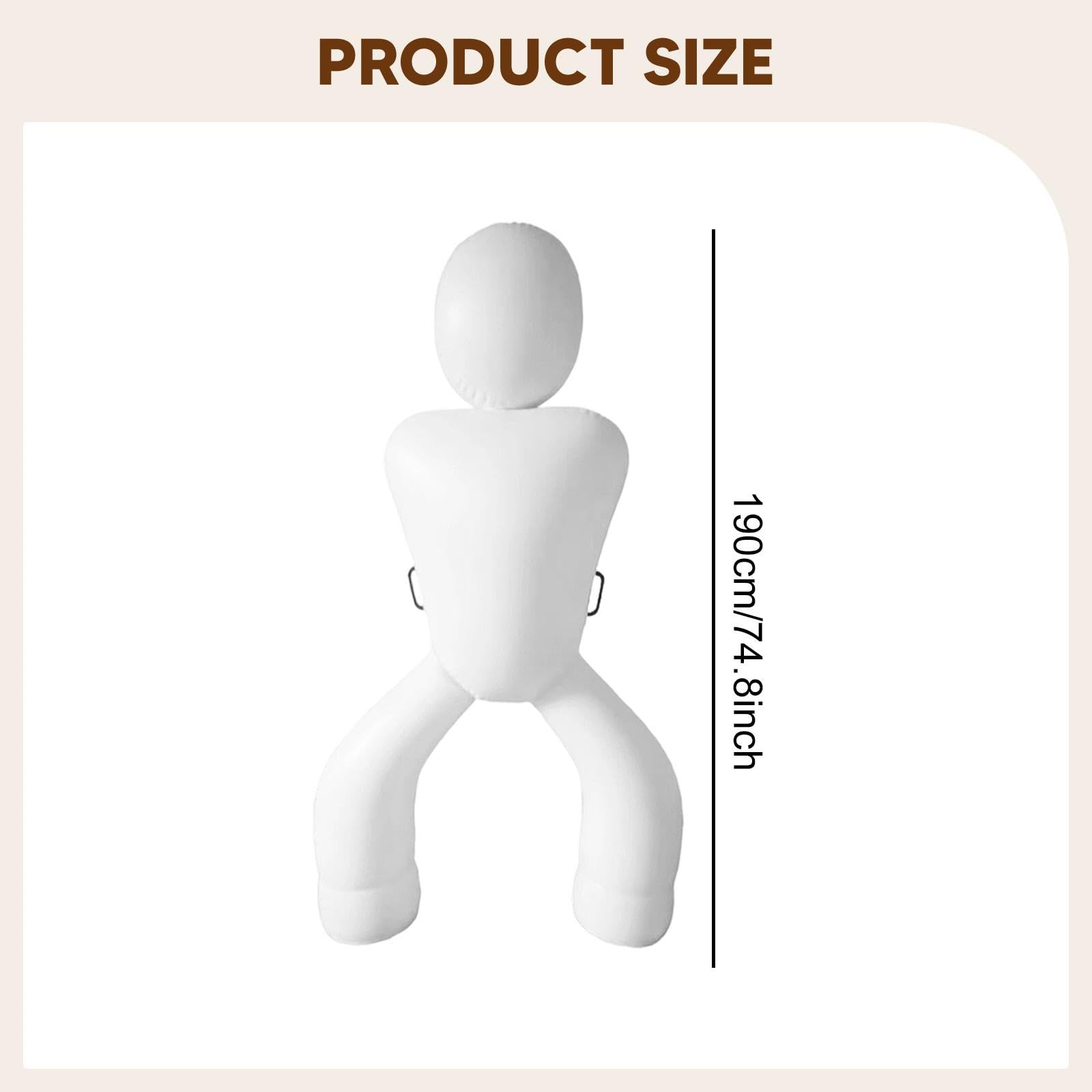 Pupazzo da Calcio Gonfiabile da 1.9 M, Manichino da Portiere in PVC, Accessori per Calcio, Manichino da Allenamento Gonfiabile Portatile, Allenamento Versatile per Calcio