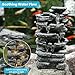 Biling 5-Tier Cascading Rock Outdoor Water Fountain with LED Lights and Artificial Fern, Outdoor Fountains and Waterfalls with Natural Stone Look for Garden, Patio, Backyard, Deck (Gray)