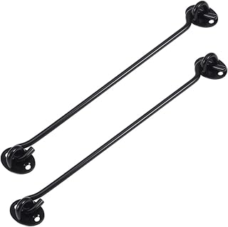 OSALADI 2pcs Door Hooks Cabin Hook Eye Gate Door Swivel Window Stainless Steel Hook S Hooks Black Eye Hooks Screw in Window Hook Stainless Steel Hooks Stainless Steel Gate Lock Hook up